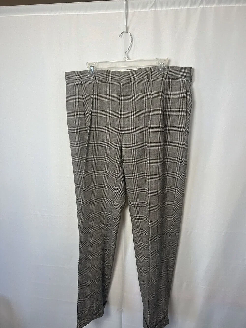 VINTAGE 80s 90s Polo Ralph Lauren Wool Trousers Pants 38x30 Pleated Houndstooth